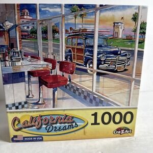 CraZArt California Dreams Diner Hangout 1000 Piece-missing‎ 1 Piece